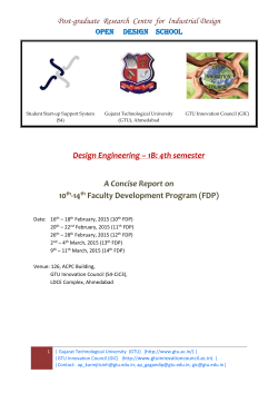 REPORT: Five FDPs on Design Engineering 1(B) at 4th semester of BE organized during the period from February 16 to March 11, 2015 and the FEEDBACKS from the participants