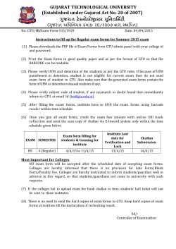 BE Sem-4 regular exam form gunning schedule Summer-2015