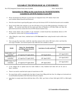 Instructions for filling up the exam forms for integrated course (MAM/MT/MPM )(Remedial all sem ) SUMMER Exam-2015
