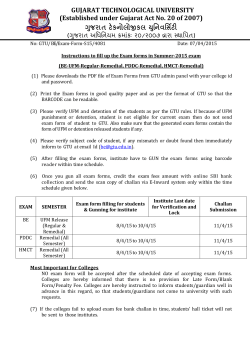 Exam From Gunning Schedule for BE-UFM release-Regular and Remedial, PDDC-Remedial, HMCT-Remedial