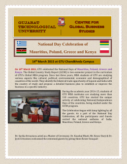 National Day Celebration of Mauritius, Poland, Greece and Kenya on 14th March 2015 at GTU, Chandkheda
