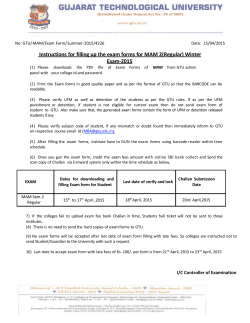 Instructions for filling up the exam forms for MAM 2(Regular) Winter Exam-2015