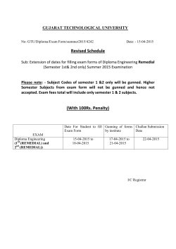 Extension dates of Exam Form for Diploma Eng. Semester 1st/2nd Remedial with Penalty 100 Rs.