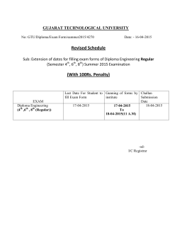 Extension dates of Exam Forms for Diploma Eng. Regular Semesters (4th 6th and 8th) with Penalty 100 Rs.