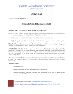 Important Reminder for Principals, HODs and students of engineering: Circular for Requirement of Project Fair and presentation of the Final Year projects
