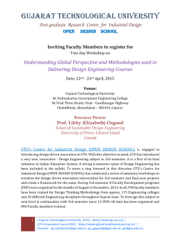 Invitation to register for two day workshop on 'Understanding Global Perspective and Methodologies used in Delivering Design Engineering Courses