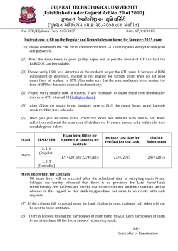 Instruction to Fill up Exam Form in BArch (Regular and Remedial)