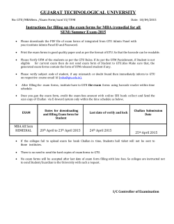 Instructions for filling up the exam forms for MBA (remedial for all SEM) Summer Exam-2015