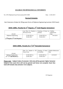 Extension dates of Exam Forms for Diploma Eng. Semester 2nd Regular,2nd Regular CtoD and 1st/2nd Remedial With Penalty