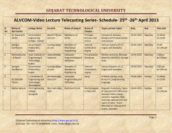 ALVCOM- Active Learning Video Lecture Communication- Schedule for 25th-26th April 2015