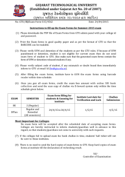 Instruction to fill up Summer-2015 Exam Form in BE (Sem-2 Regular) and BPlan (Regular, Remedial)