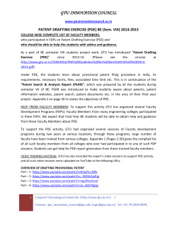 Circular: For every student of BE VIII th semester: You are required to work out the Patent Drafting Exercise for your Final Year Project and include it as a part of your Report; Please see the circular for the help available, when you need it while preparing PDE for your project