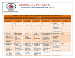 OSTC Workshops: Calendar of March 2014; Every College should set up an OSTC Club - as a part of the GTU Innovation Club- , if it has not already done so; Every OSTC should envision its own innovative activities