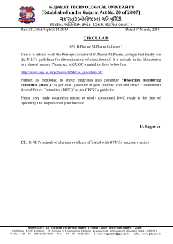 Guidelines for Animal Experimentation(For Pharmacy Colleges).