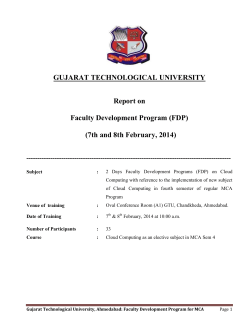 Report on FDP of Cloud Computing (MCA)