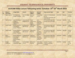 ALVCOM: Active Learning Video Lecture Communication Schedule for 15th- 16th March 2014
