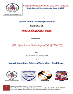 Open Source Technologies Club at Venus International College of Technology Gandhinagar: Foss Awareness Week from 25th Jan to 31st Jan 2014