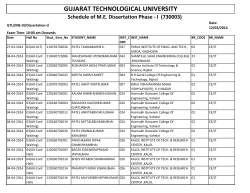 Schedule of M.E. Dissertation Phase - I (730003)