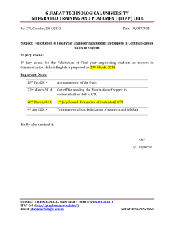 1st Jury Round -28th March,2014Felicitation of Final year Engineering students as toppers in Communication skills in English