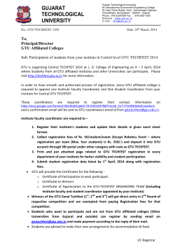 GTU CENTRAL TECHFEST 2014 registration guidelines