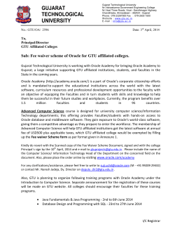 Oracle support for GTU affiliated colleges