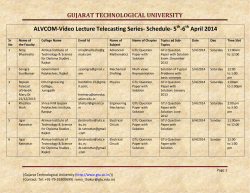 ALVCOM- Active Learning Video Lecture Communication- Schedule for 5th-6th April 2014