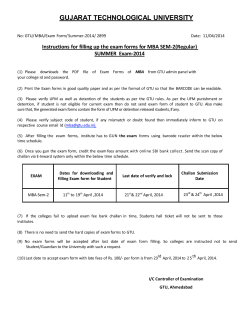 Instructions for filling up the exam forms for MBA SEM-2(Regular) SUMMER Exam-2014