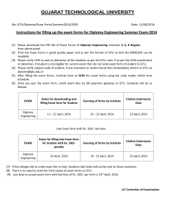 Instructions for filling up the exam forms for Diploma Engineering Summer Exam-2014
