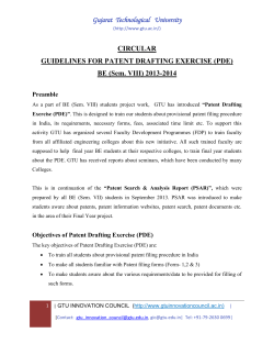 To all Final Year students of Degree Engineering: Guidelines for including the Patent Drafting Exercise (PDE) in the Report of the Final Year project, which is to be submitted for the examination of the VIIIth semester exams