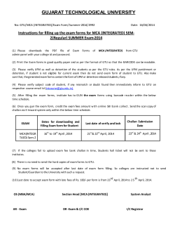 Instructions for filling up the exam forms for MCA (INTEGRATED) SEM-2(Regular) SUMMER Exam-2014