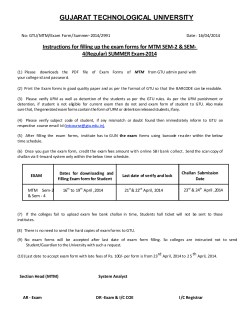 Instructions for filling up the exam forms for MTM SEM-2 & SEM- 4(Regular) SUMMER Exam-2014