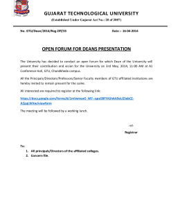 Open Forum for Deans Presentation