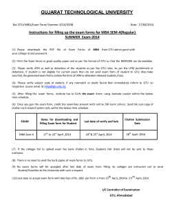 Instructions for filling up the exam forms for MBA SEM-4(Regular) SUMMER Exam-2014