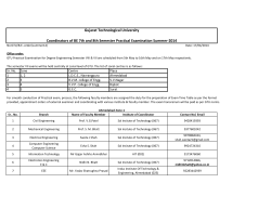 Degree Engineering Practical Exam Coordinators: Summer 2014