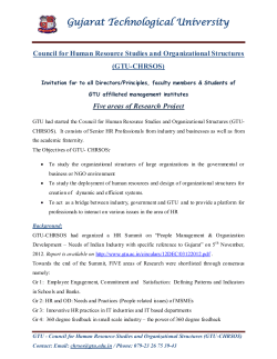Invitation to all Directors/Principles, faculty members & Students of GTU affiliated management institutes: GTU-CHRSOS Five areas of Research Projects