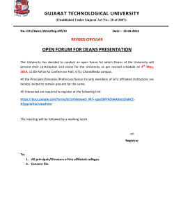 Revised schedule of Open Forum for Deans Presentation