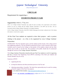 Principals, HODs and students of engineering: Requirement of presentation of the Final Year projects