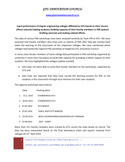 REPORT: about participation of the faculty members of Degree Engineering Colleges in Patent Drafting Exercize workshops organized by GTU and about organization of student-seminars, on PDE, by these Colleges