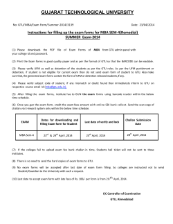 Instructions for filling up the exam forms for MBA SEM-4(Remedial) SUMMER Exam-2014
