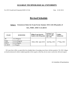 Extension of dates for Exam Forms Summer 2014 of B.E., PDDC, HMCT, B.ARCH Regular Semesters