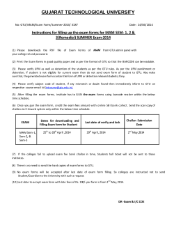 Instructions for filling up the exam forms for MAM SEM- 1, 2 & 3(Remedial) SUMMER Exam-2014