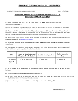 Instructions for filling up the exam forms for MTM SEM-1, 2 & 3(Remedial) SUMMER Exam-2014