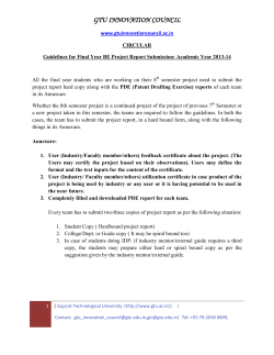 For the format of the Project Report of Final Year Engineering Degree students: Guidelines for the Project Report of Final Year BE students