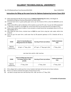Instructions for filling up the exam forms for Diploma Engineering Summer Exam-2014
