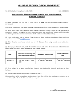 Instructions for filling up the exam forms for MCA Sem-4(Remedial) SUMMER Exam-2014