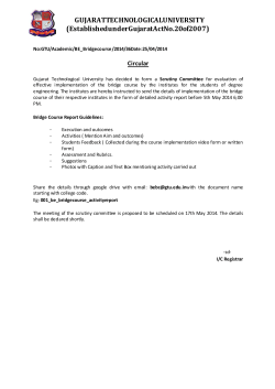 Submission of B.E.Bridge course implementation report