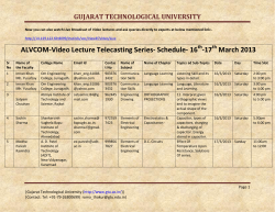 ALVCOM- Active Learning Video Lecture Communication- Schedule for 16th-17th March 2013