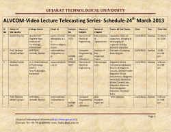 ALVCOM- Active Learning Video Lecture Communication- Schedule for 24th March 2013