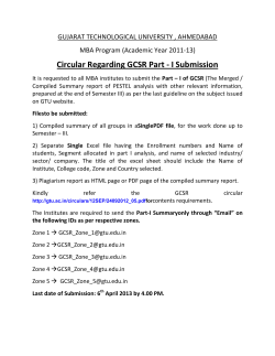 Circular Regarding GCSR Part - I Submission