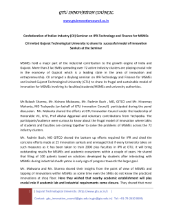 CII Seminar calls upon SMEs to use the laboratories and workshops of GTU Colleges for innovation and it wishes that national policy makers would be able to replicate it all over the country